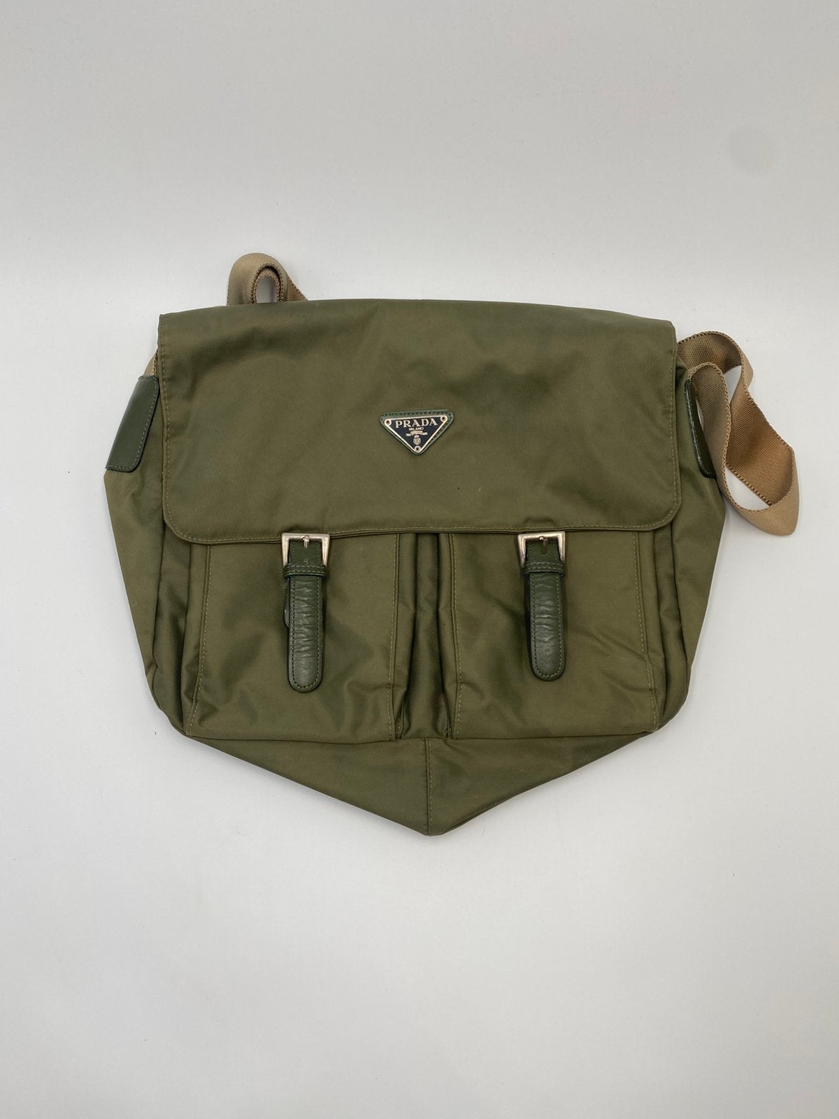 Prada Tas Nylon Donkergroen Namaak, Ophalen of Verzenden, Zo goed als nieuw, Zwart, Handtas
