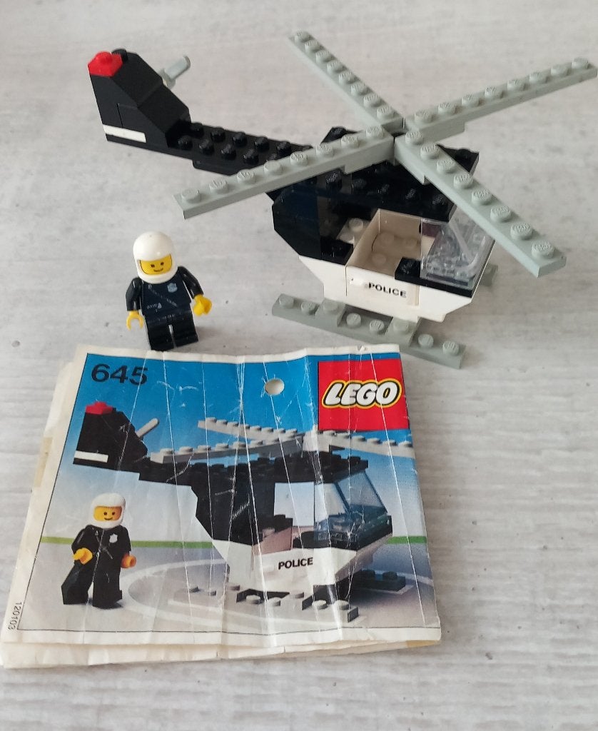 lego 645-1 lego city, classic city politiehelikopter (1979), Compleet, Lego, Ophalen of Verzenden, Complete set