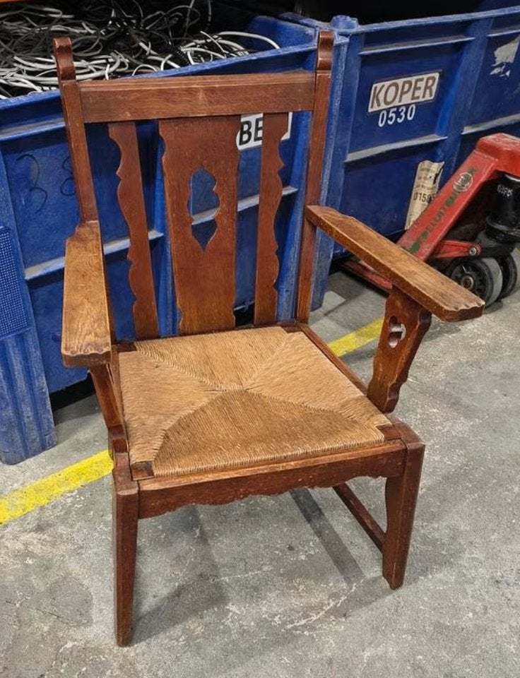 Brutalist arts & crafts stijl fauteuil, Ophalen