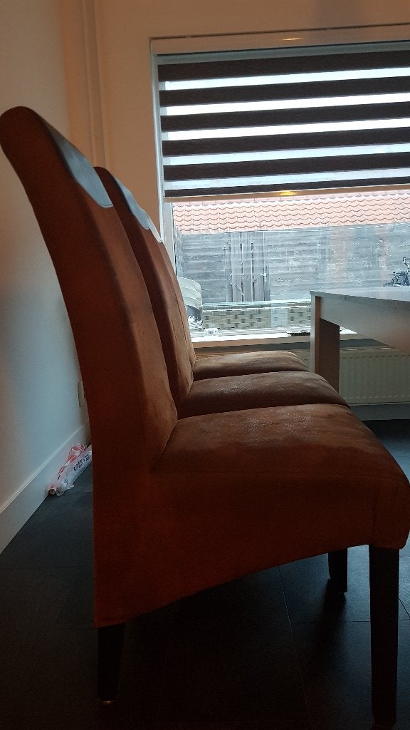 Eetkamerstoelen # suede luxe stoelen # in goede staat # 30e, Ophalen, Overige kleuren, Leer, Zo goed als nieuw