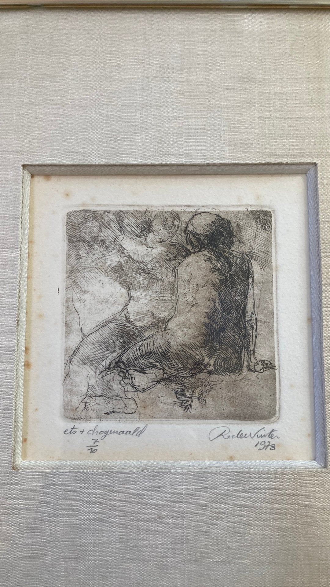 Ets van Roland de Winter, 1973 - Gesigneerd en Genummerd, Antiek en Kunst, Dagelijks leven, Ophalen of Verzenden, Gesigneerd, 1950 - 1999