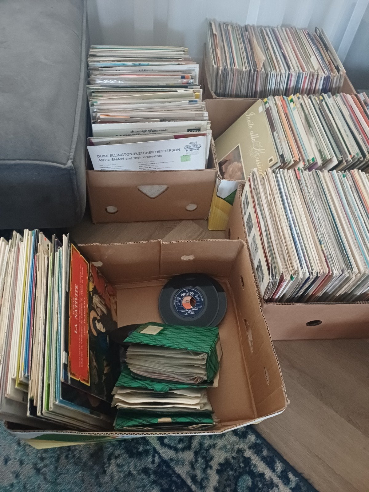 Grote collectie LP's en singles in dozen, Ophalen, Gebruikt, 7 inch, Overige typen