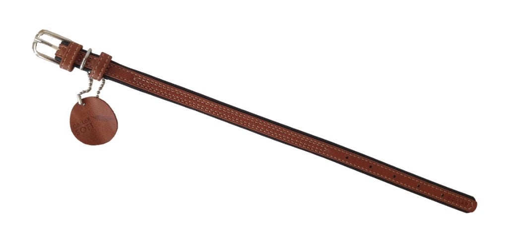 COLLAR Soft Halsband Leder Bruin XS Nekomtrek 27-36 cm -35%!, Ophalen of Verzenden, Handgemaakt, Nieuw
