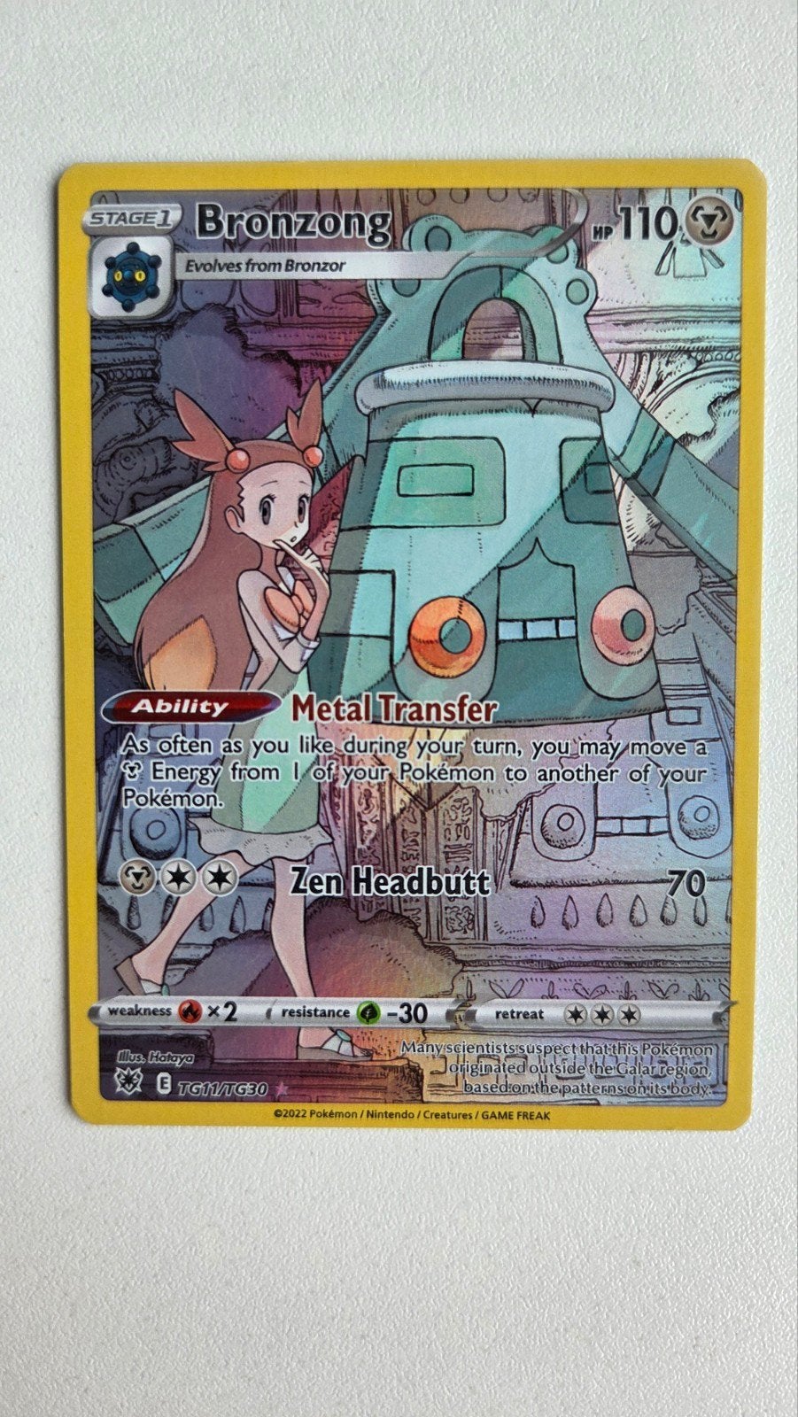 Pokémon Kaart: Bronzong TG11/TG30 (Trainer Gallery), Ophalen of Verzenden, Zo goed als nieuw, Losse kaart
