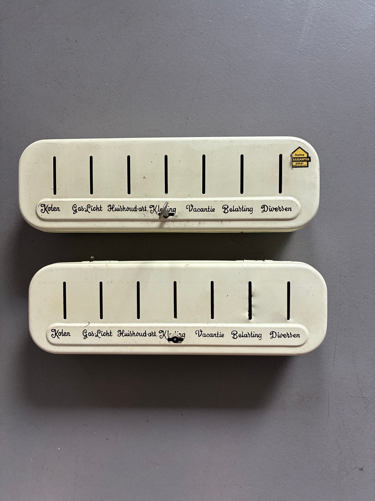 Vintage Brabantia spaarpot/budgetplanner - set van 2, Ophalen
