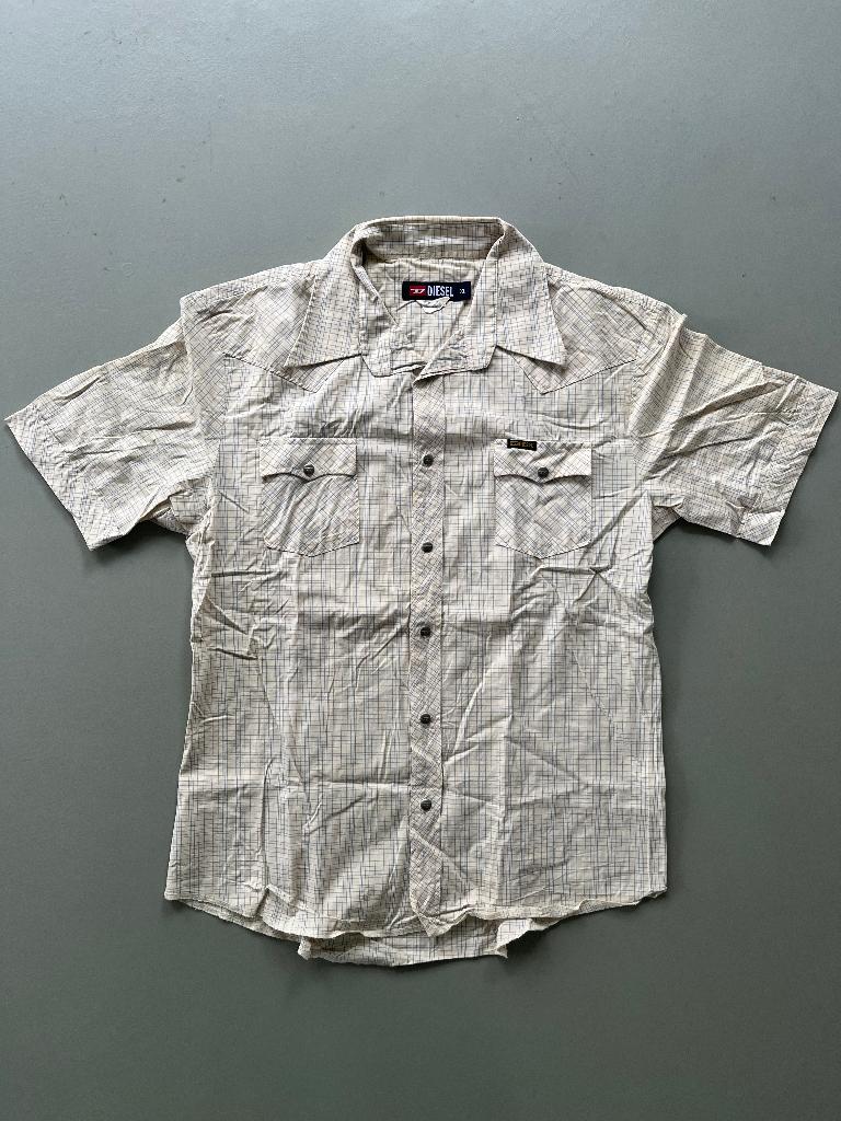 Vintage Diesel overhemd / t-shirt XL jaren 90 hipster retro, Ophalen of Verzenden, Halswijdte 43/44 (XL)