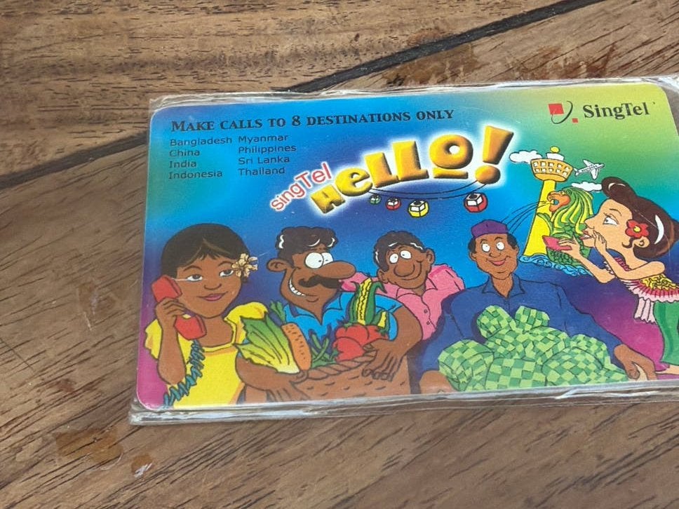 Vintage Singtel "hello!" prepaid telecomkaart Singapore, Ophalen of Verzenden, Buitenland