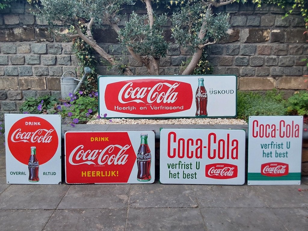 Emaille Reclamebord Borden Coca Cola verzameling, Ophalen of Verzenden, Zo goed als nieuw, Reclamebord