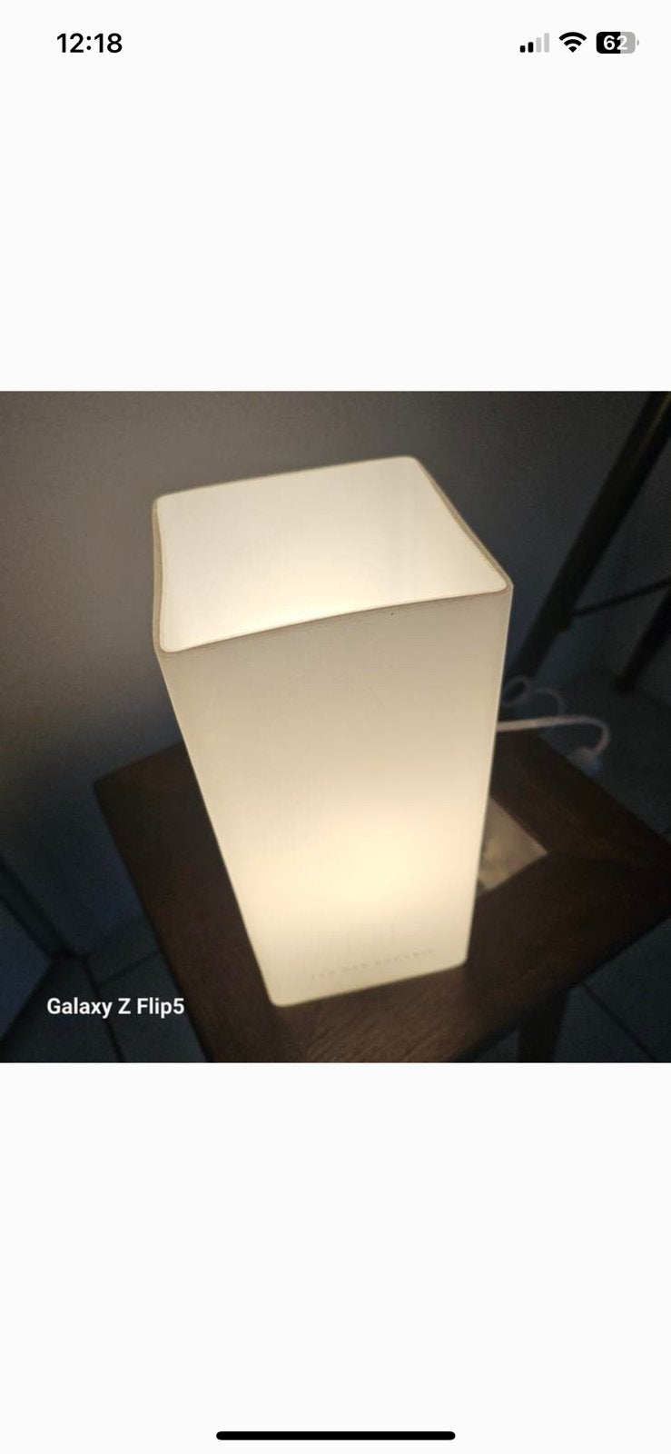 Een witte lamp(glas) van Jan des Bouvrie, Huis en Inrichting, Ophalen of Verzenden, Zo goed als nieuw, Glas, Minder dan 50 cm