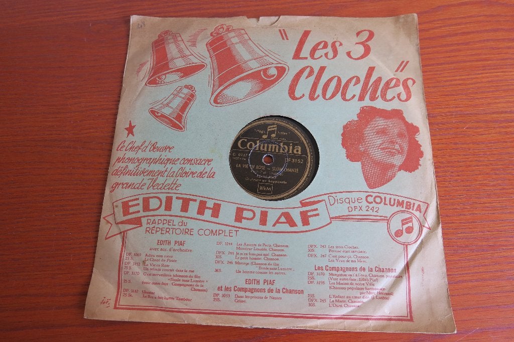 Edith Piaf La vie en rose78rpm 78 toeren wurlitzer rock-ola, Overige genres, Gebruikt, 10 inch, Ophalen of Verzenden