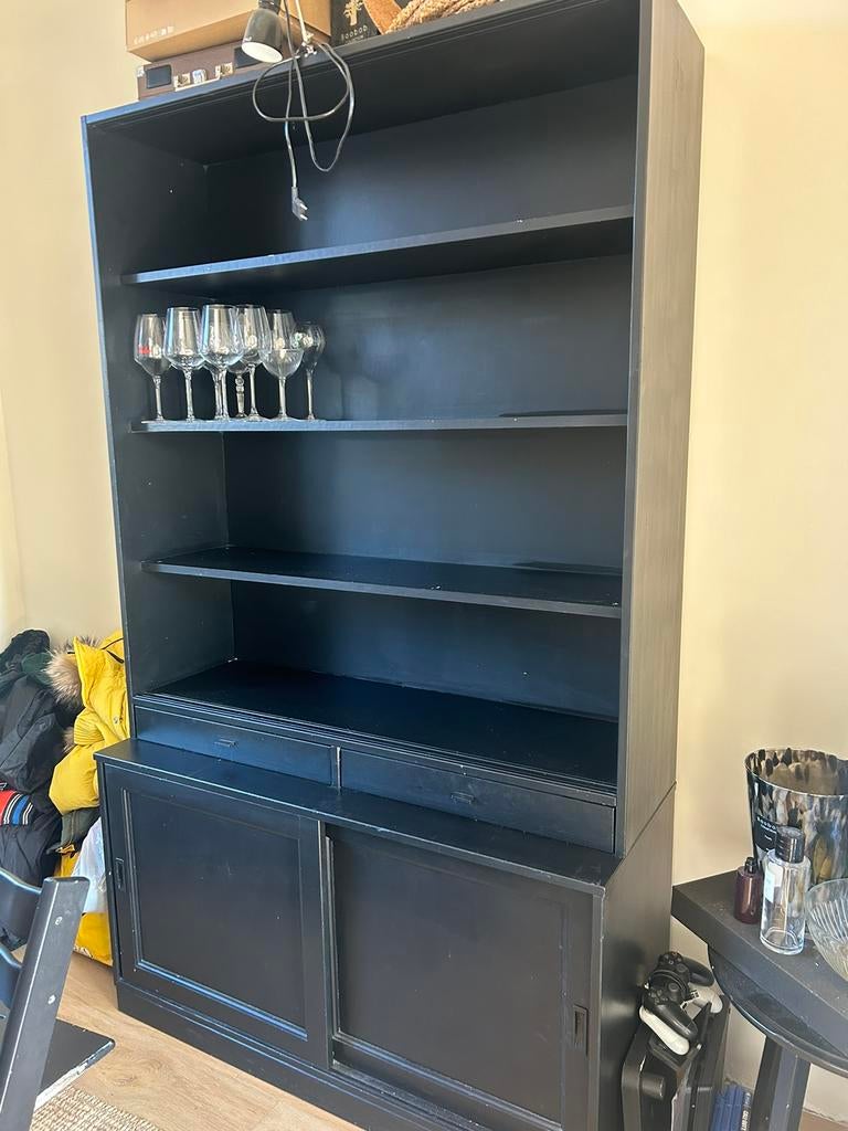 Mooie houten woonkamer kast, Ophalen, 100 tot 150 cm, 200 cm of meer, Zo goed als nieuw