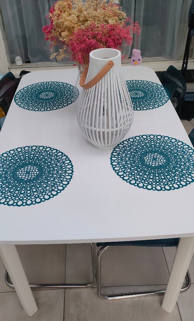 hoogglans witte tafel met 4 stoelen, Ophalen, Gebruikt, 150 tot 200 cm, 200 cm of meer