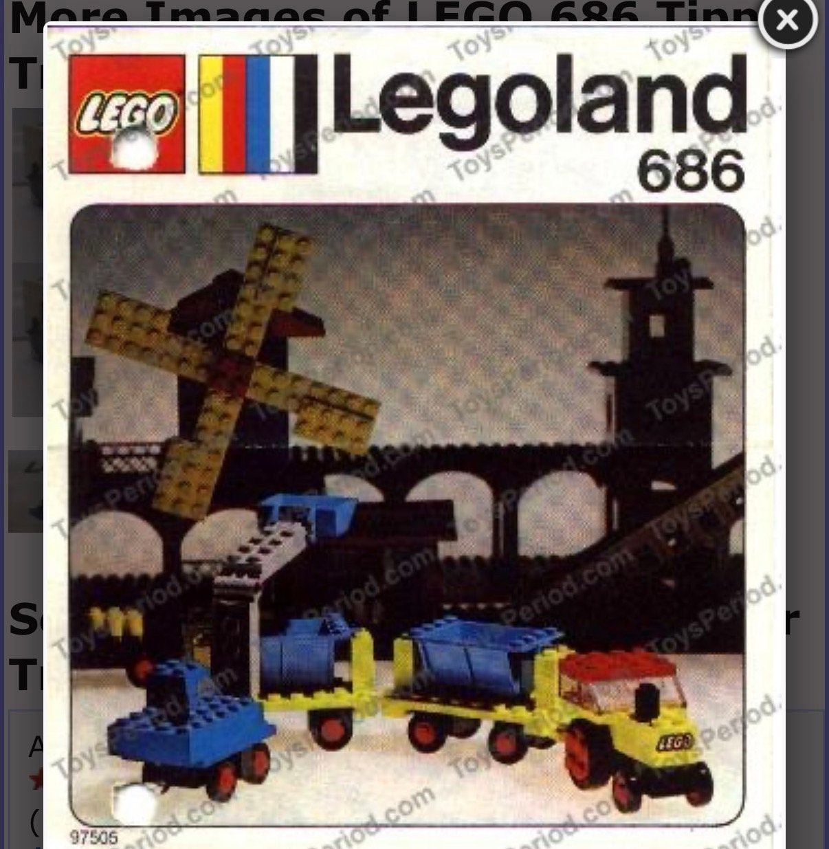 Lego 686 ~ Tipper Trucks and Loader, Gebruikt, Lego, Ophalen of Verzenden, Complete set