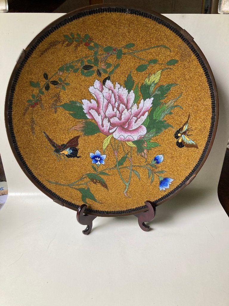 Japans cloisonne emaille bord Meiji periode (1867 – 1912), Antiek en Kunst, Ophalen of Verzenden