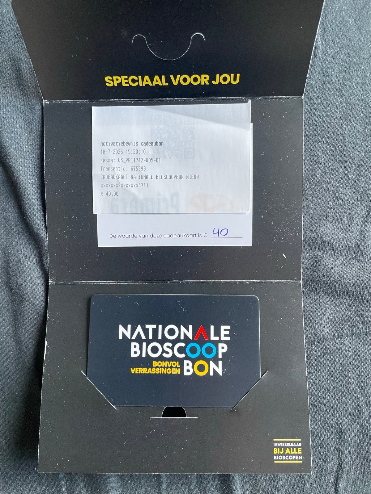 Nationale Bioscoop Bon €40,-