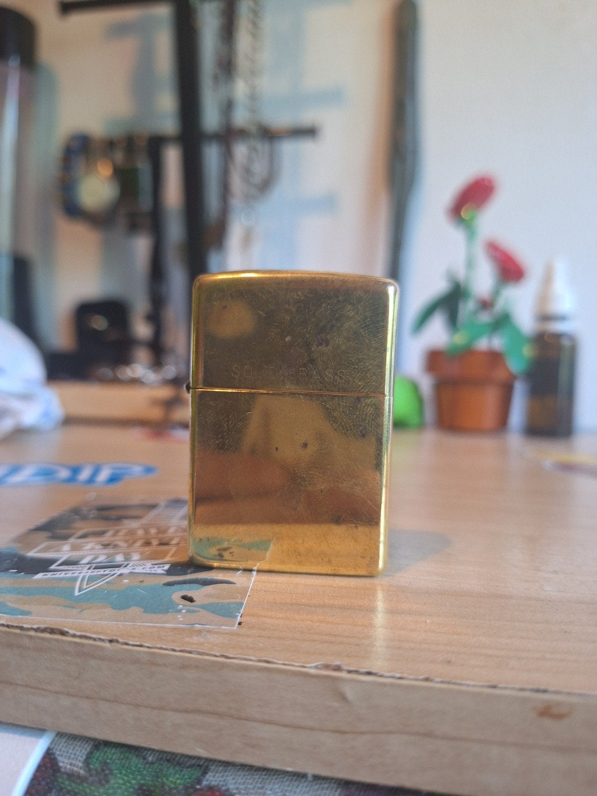 Solid brass zippo, Ophalen of Verzenden