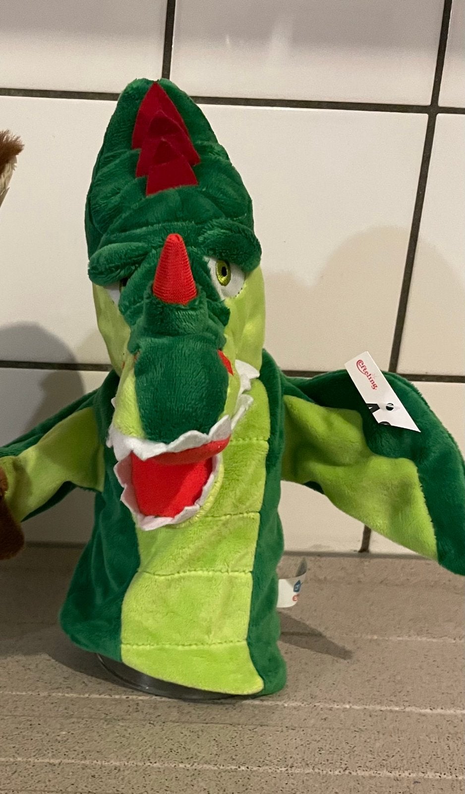 Draak Efteling handpop handpoppen pluche AH (nieuw!), Verzenden, Zo goed als nieuw, Overige typen