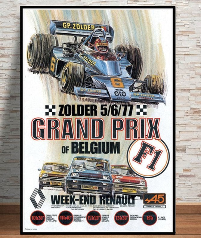 Grand Prix Of Belgium Poster /  F1 Formule 1 Racen, Verzenden, Nieuw, Deurposter of groter, Sport