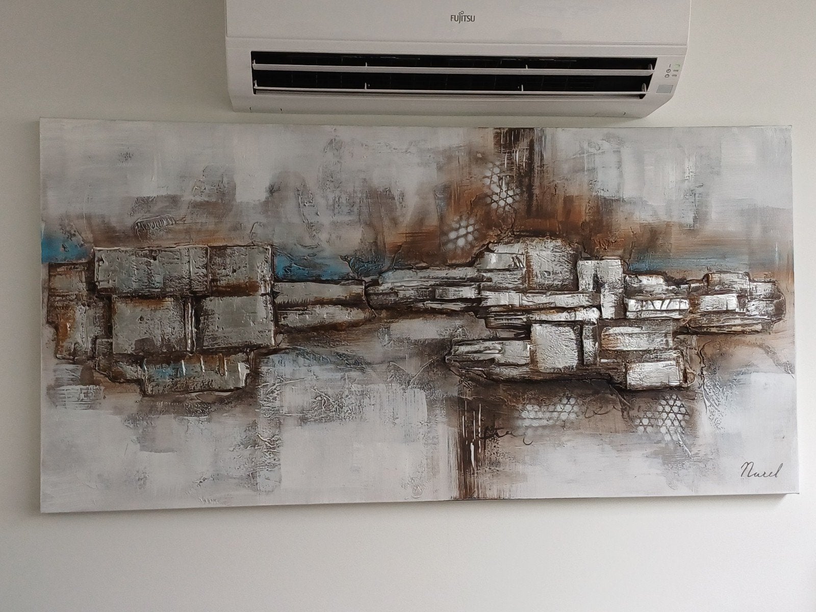 Modern Abstract Canvas schilderij of doek 140x70x3.5, Ophalen