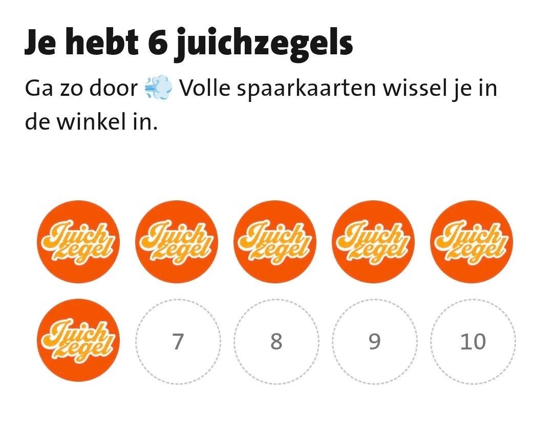 Te koop: 6 digitale juichzegels van de Jumbo, Verzamelen, Supermarktacties, Jumbo, Ophalen