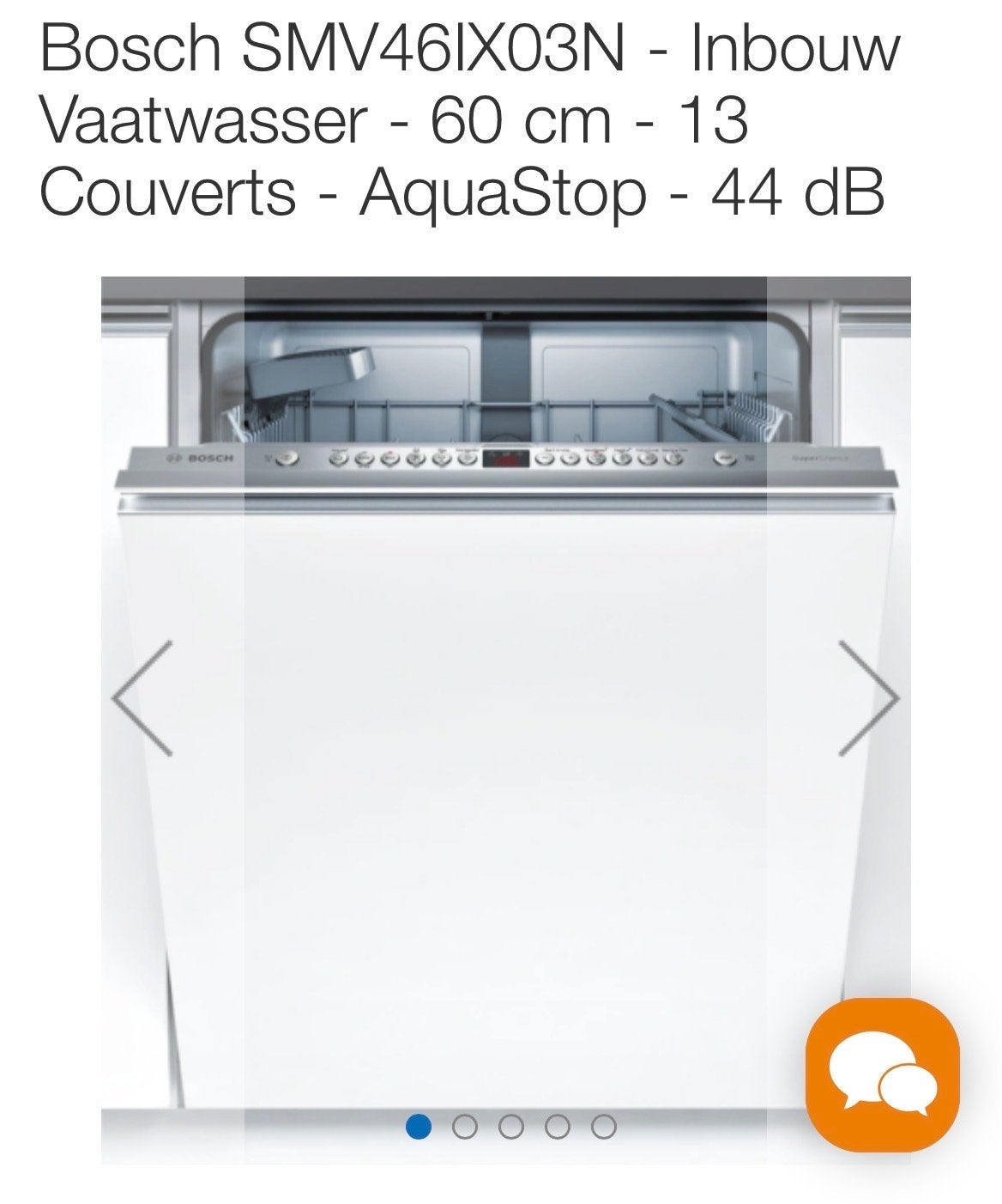 Bosch SMV46MX03N Inbouw Vaatwasser - Zo goed als nieuw, 60 cm of meer, Eco programma, Minder dan 10 liter, Ophalen of Verzenden