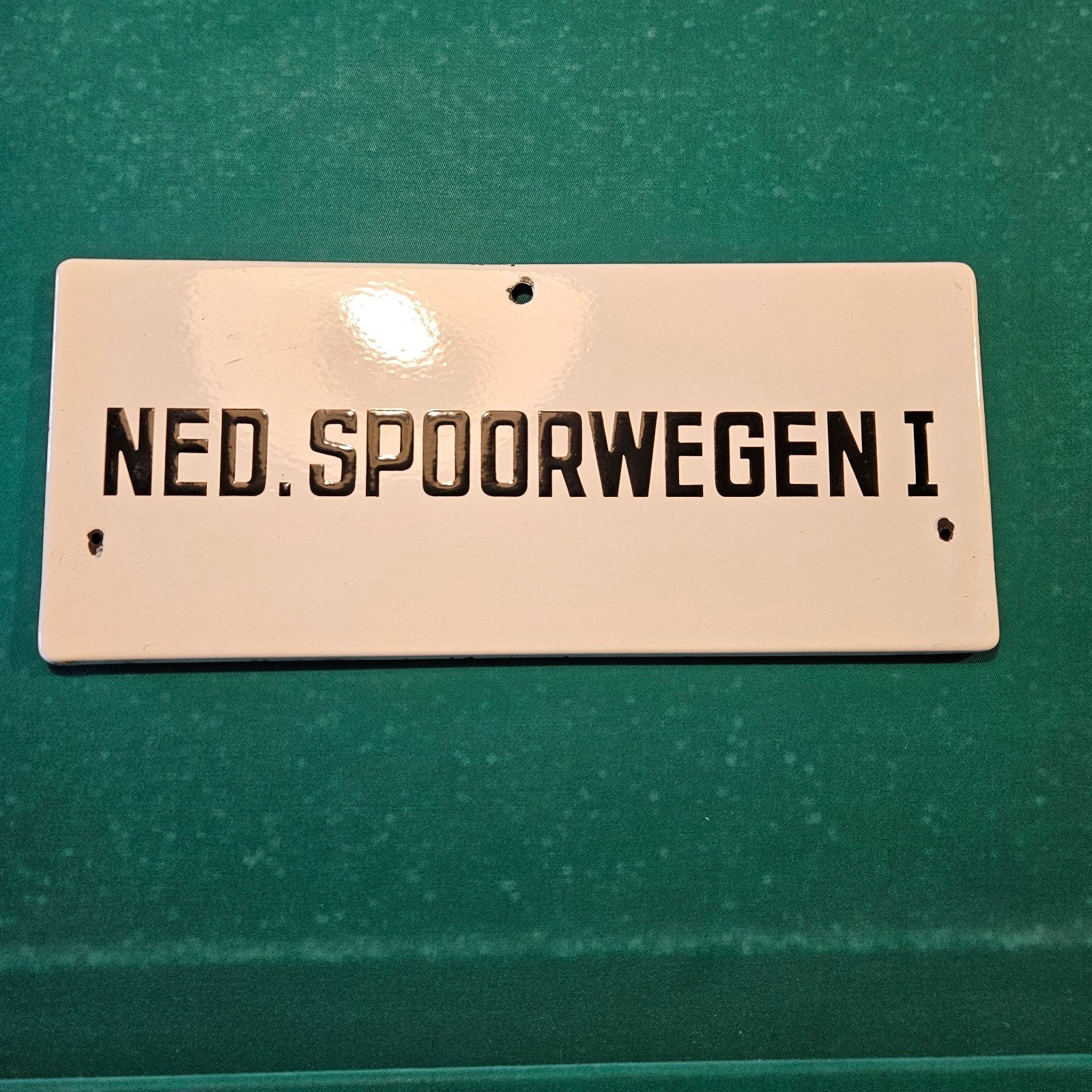Origineel NS emaille perronbord - NED. SPOORWEGEN I, Verzamelen, Spoorwegen en Tramwegen, Trein, Gebruikt, Overige typen, Onbekend