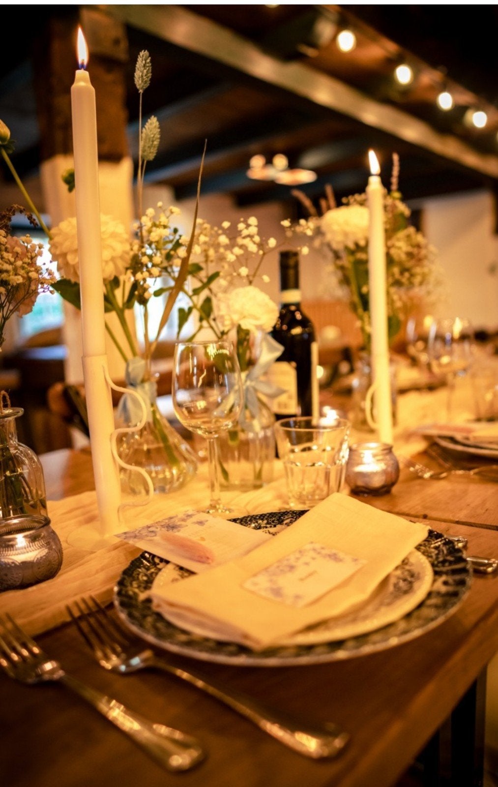 17 Vintage Blauwe Glazen Kaarsenhouders - Bruiloft Decoratie, Ophalen of Verzenden, Versiering, Geboorte of Huwelijk