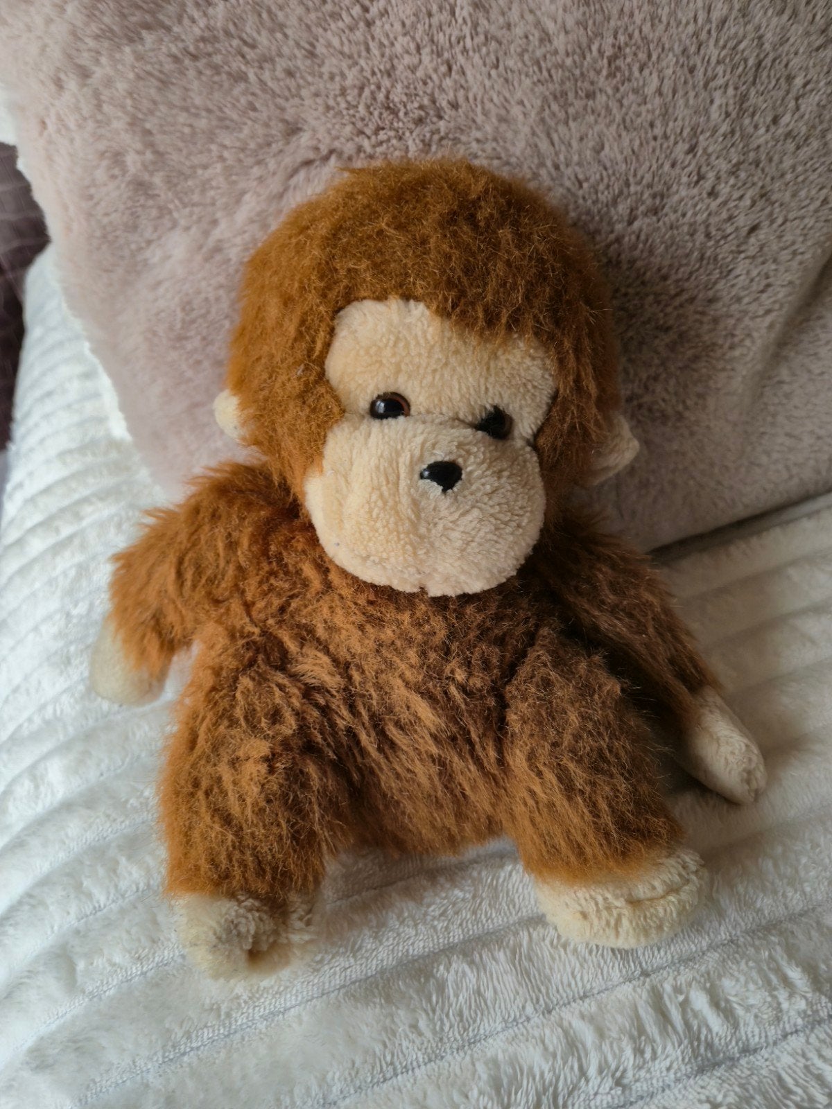 Schattige pluche aap knuffel, Ophalen of Verzenden, Gebruikt, Bruin, Aap