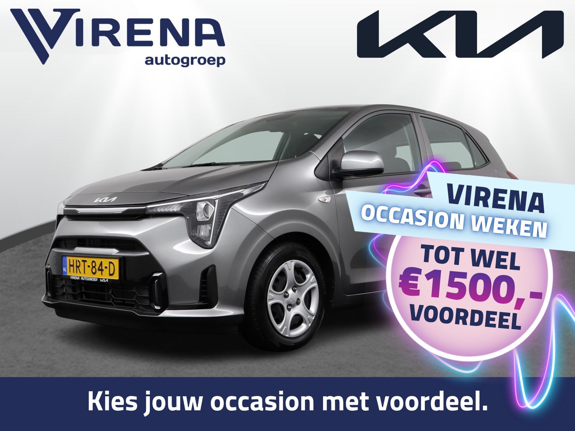 Kia Picanto 1.0 DPI DynamicLine Autmaat - Apple Carplay/Andr, Auto's, Stof, Met garantie (alle), 4 stoelen, 3 cilinders