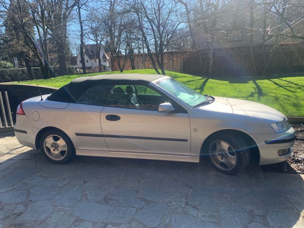 Saab 9-3 1.8 T Cabrio 2004 Metallic Grijs, Auto's, Saab, Voorwielaandrijving, 1998 cc, 4 cilinders, Cabriolet