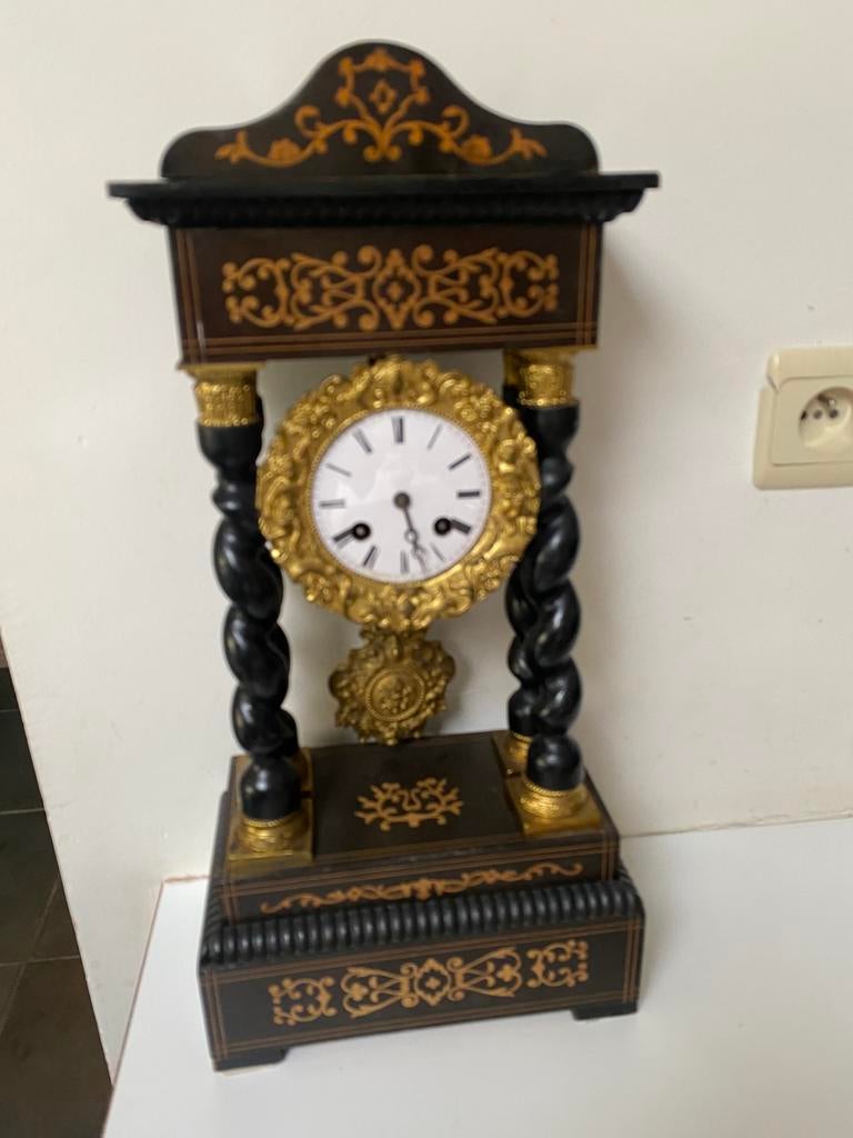 Antieke kolom pendule, Ophalen of Verzenden