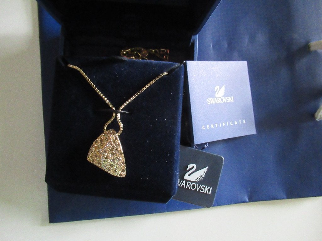Swarovski Chrystal Cleo pendant met ketting Gold Plate., Ophalen, Overige materialen, Zo goed als nieuw, Verstelbaar