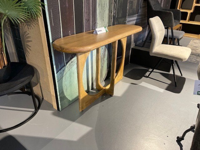 Sidetable tropisch hardhout exclusief 140 cm br. summer sale, 100 tot 150 cm, Nieuw, Overige vormen, 25 tot 50 cm