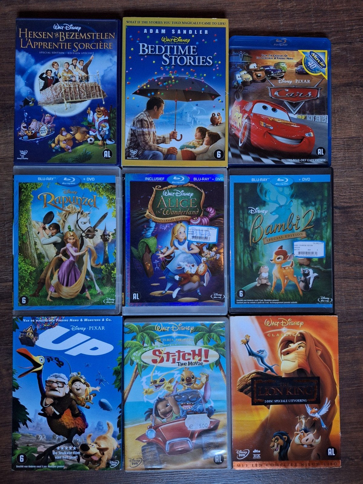 Disney 1 Blu-ray, DVD Collectie: Cars, Bambi, Up, Lilo & S, Animatie, Alle leeftijden, Nederlands, Ophalen of Verzenden