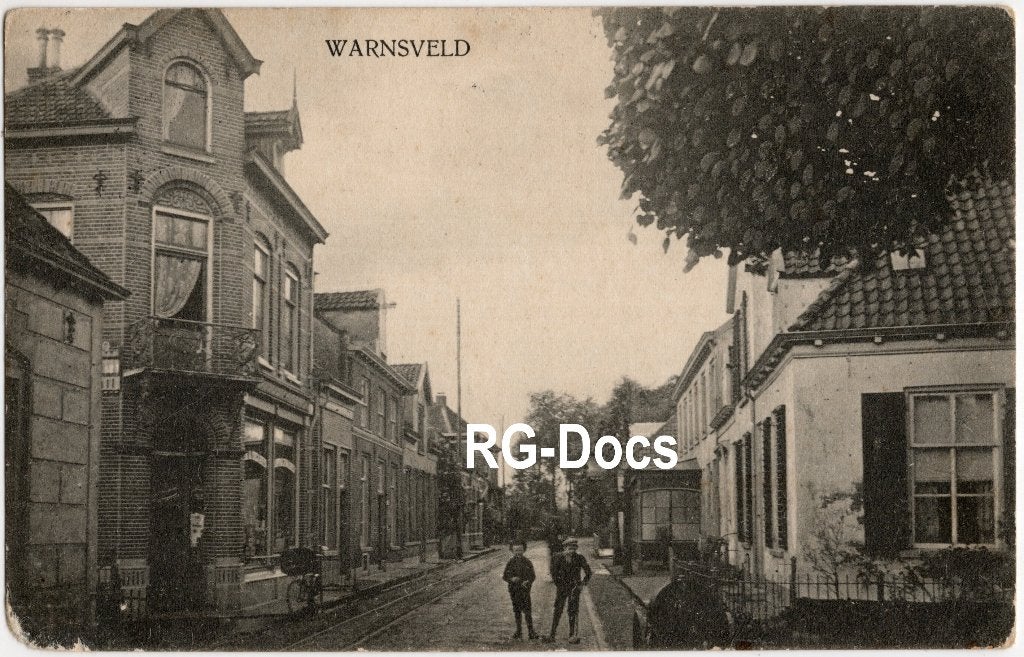 Ansichtkaart - Briefkaart Straatbeeld Warnsveld rails 1927, Ophalen of Verzenden, Voor 1920, Gelopen, Gelderland