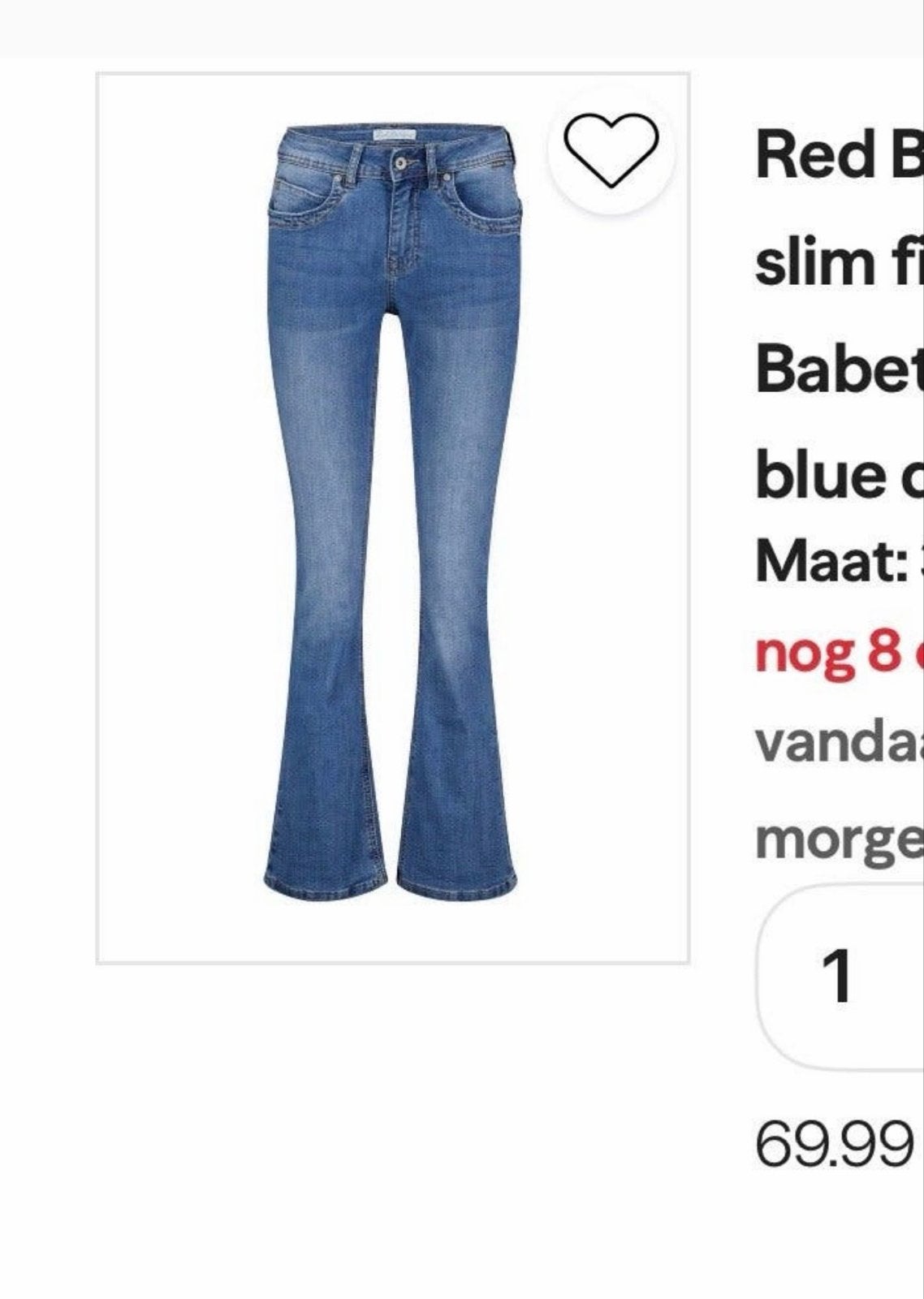 Red Button flared jeans - maat 40/33, Kleding | Dames, Spijkerbroeken en Jeans, Ophalen of Verzenden, Nieuw, Blauw, Overige jeansmaten