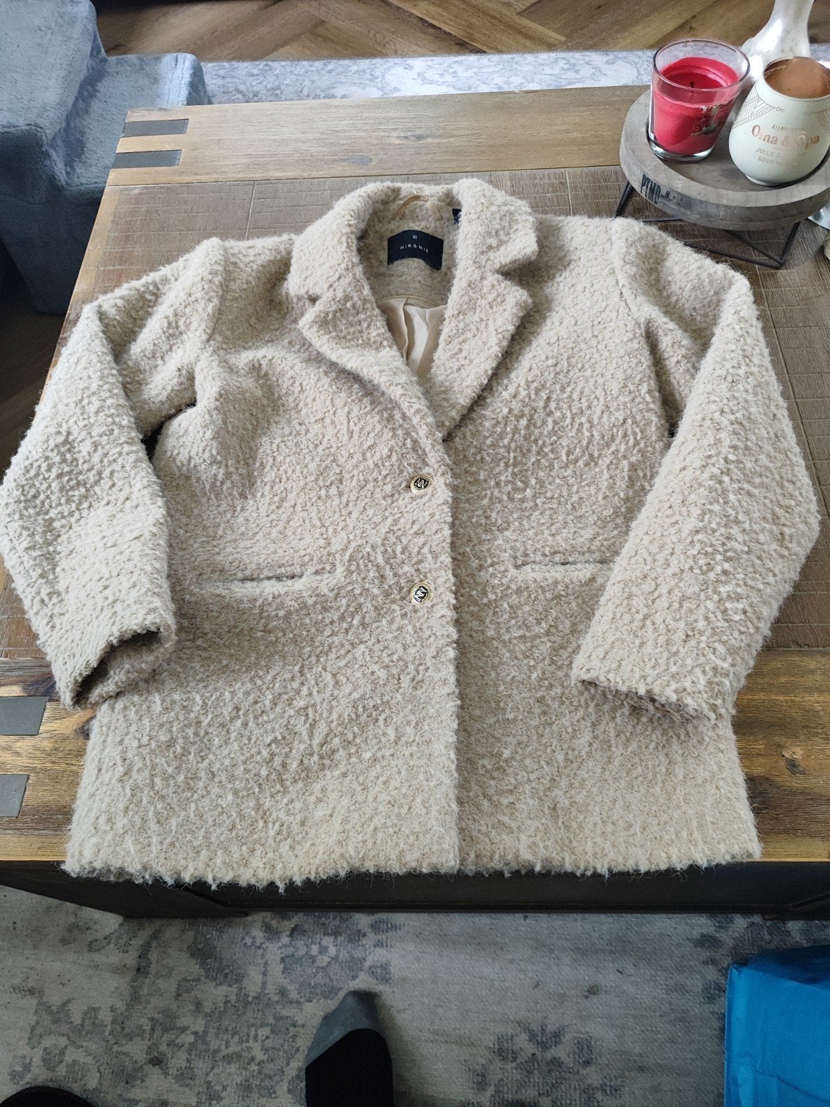 nik en nik jas 152 beige, Ophalen of Verzenden, Zo goed als nieuw, Meisje, Jas