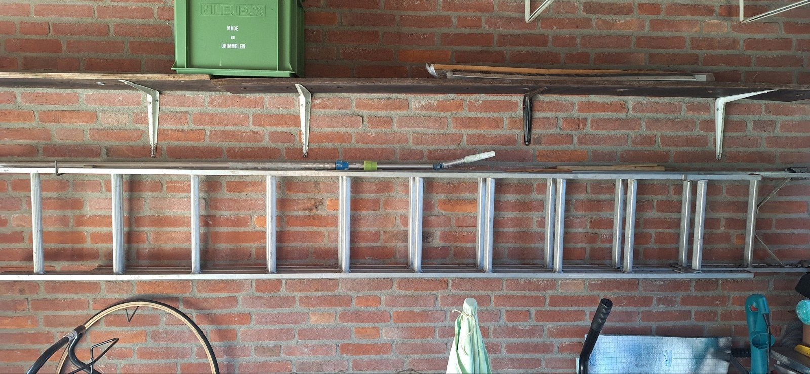 Uitschuifbare ladder, 270 cm, 20 treden, uitschuifbaar  >, Doe-het-zelf en Verbouw, Ladders en Trappen, Ophalen, Gebruikt, 4 meter of meer