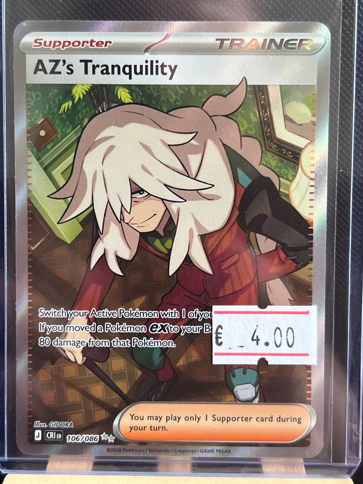 Pokémon TCG: AZ's Tranquility Supporter Trainer Kaart, Ophalen of Verzenden, Zo goed als nieuw, Losse kaart