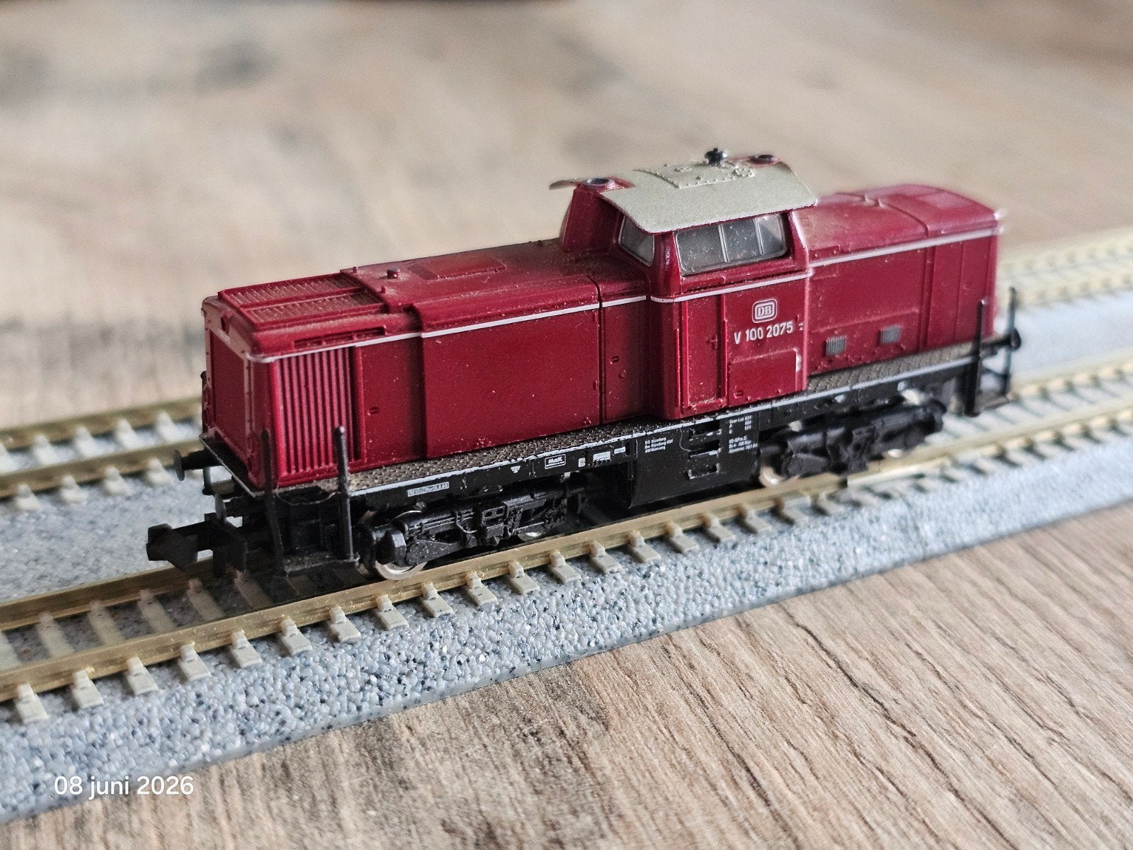 Fleischmann N spoor Piccolo V100 Diesellok (ZGAN), Fleischmann, Ophalen of Verzenden, Zo goed als nieuw, Analoog