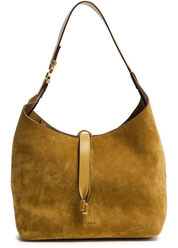 chloe marcie suede small shoulder hobo tote bag tas, Sieraden, Tassen en Uiterlijk, Ophalen of Verzenden, Nieuw, Bruin, Shopper