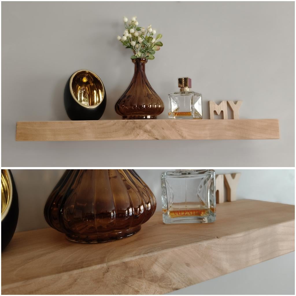 Zwevende kersen houten wandplank decoratie schap 53cm #220, Houtatelier M.Y., Info@myhoutatelier.nl, Nieuw, Ophalen of Verzenden