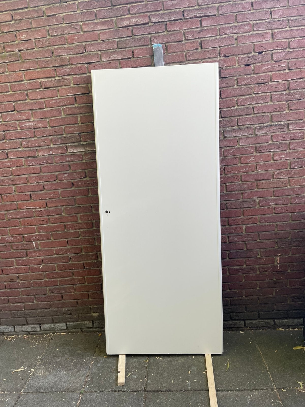 Opdekdeur wit, linksdraaiend, 201x83, Ophalen, Zo goed als nieuw, Binnendeur, 200 tot 215 cm
