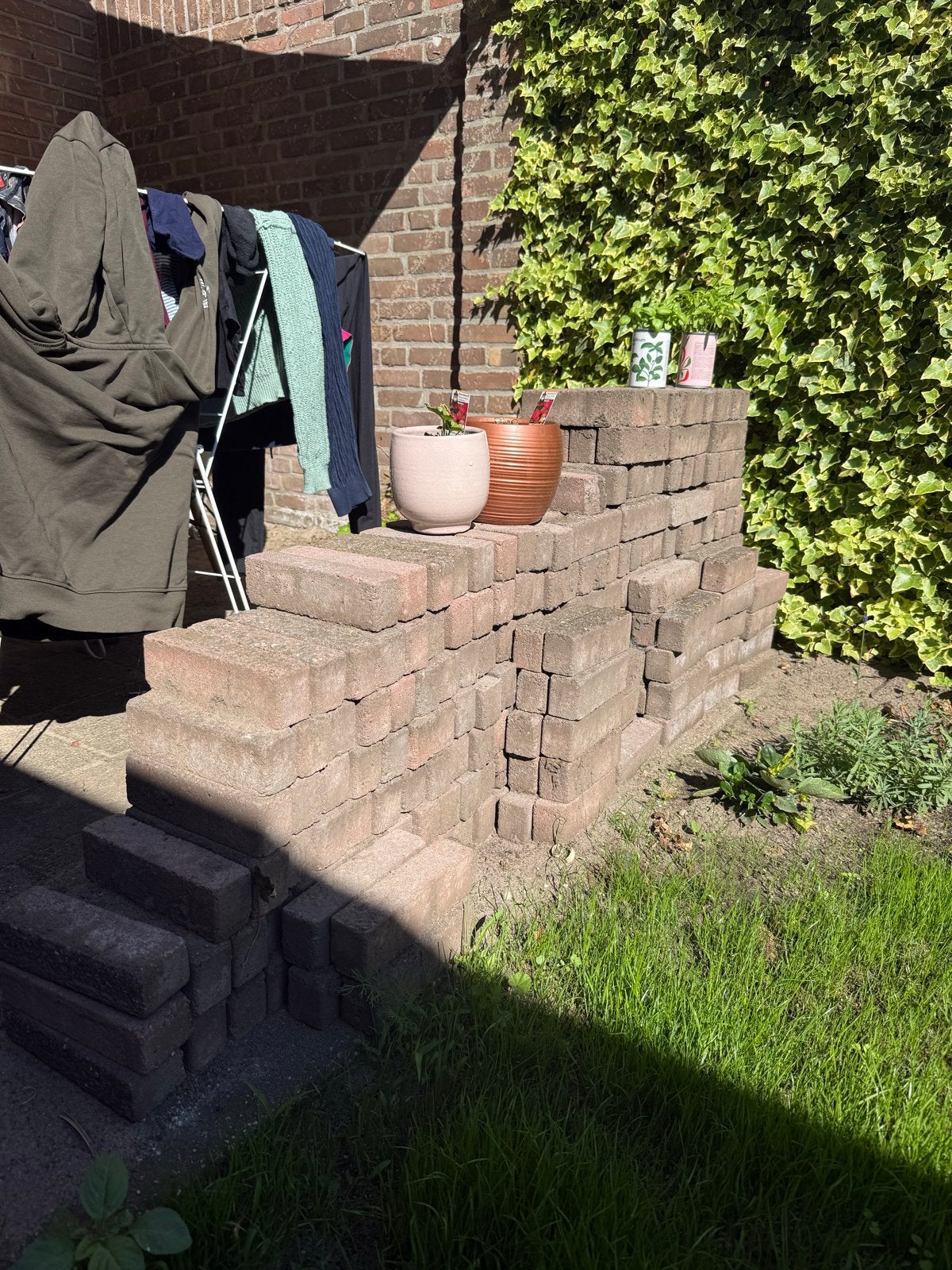 Gebakken stenen klinkers voor tuin of oprit, Ophalen, Gebruikt, Klinkers, 5 tot 10 m²
