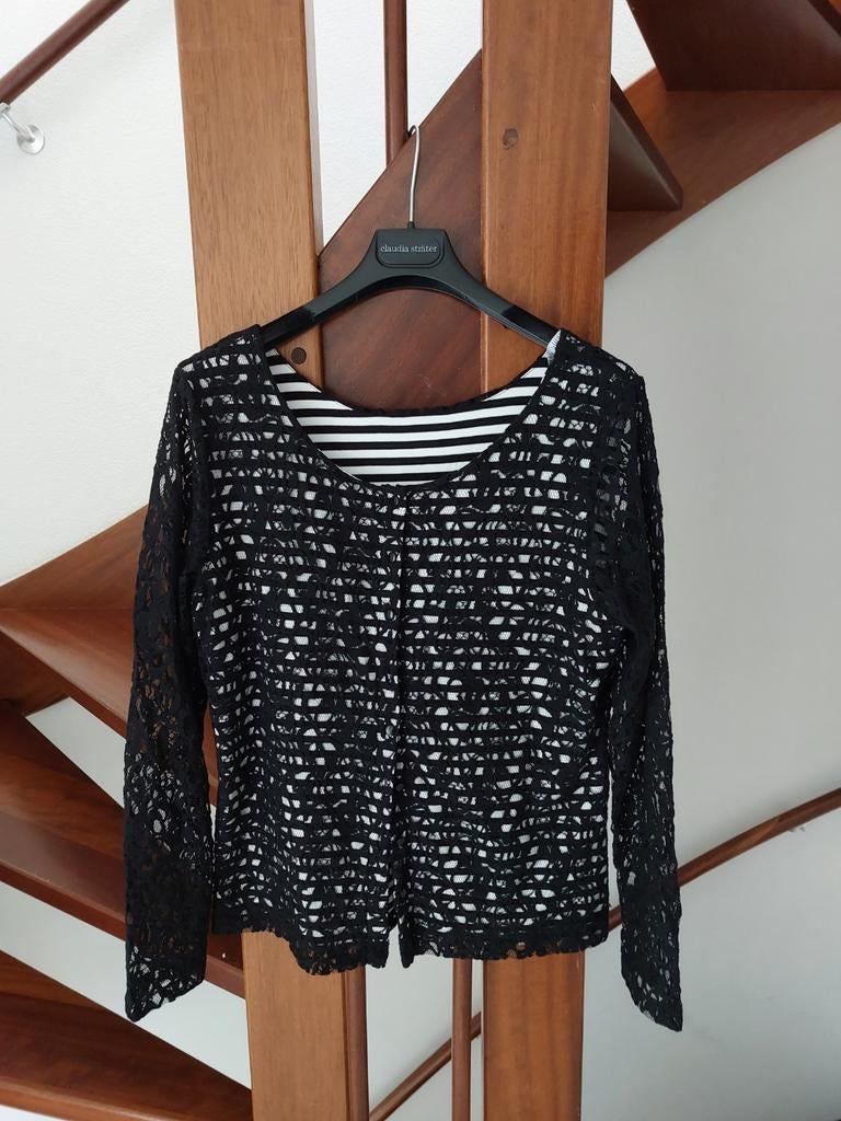 JUFFROUW JANSEN.  NIEUW KANTEN VESTJE, Ophalen of Verzenden, Nieuw, Maat 42/44 (L), Zwart