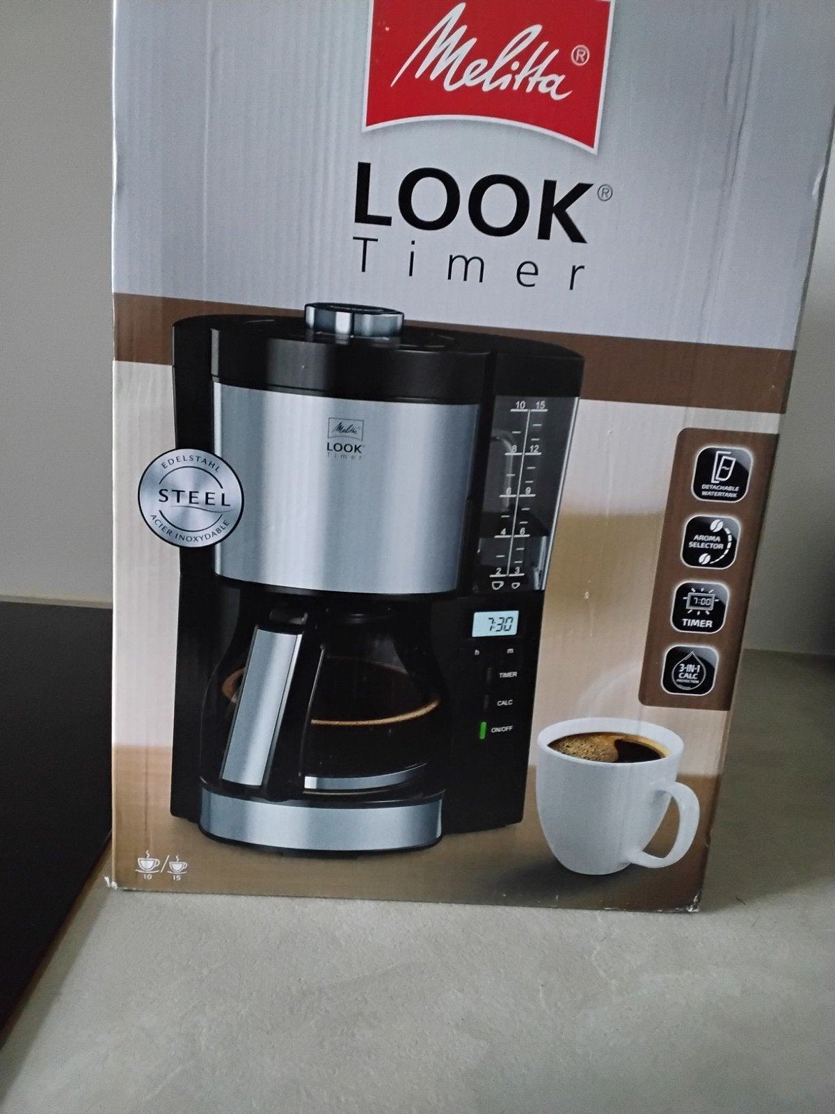 Melitta LOOK Timer Koffiezetapparaat - Nieuw in doos, Afneembaar waterreservoir, 10 kopjes of meer, Gemalen koffie, Ophalen of Verzenden