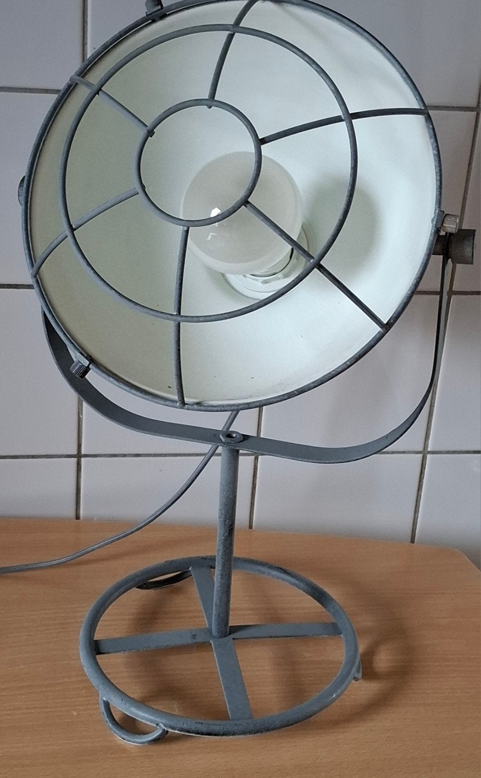 Tafellamp. Rasterlamp. Metaal. Verstelbaar.  46/25 cm., Huis en Inrichting, Lampen | Tafellampen, Ophalen, Overige typen, Overige merken