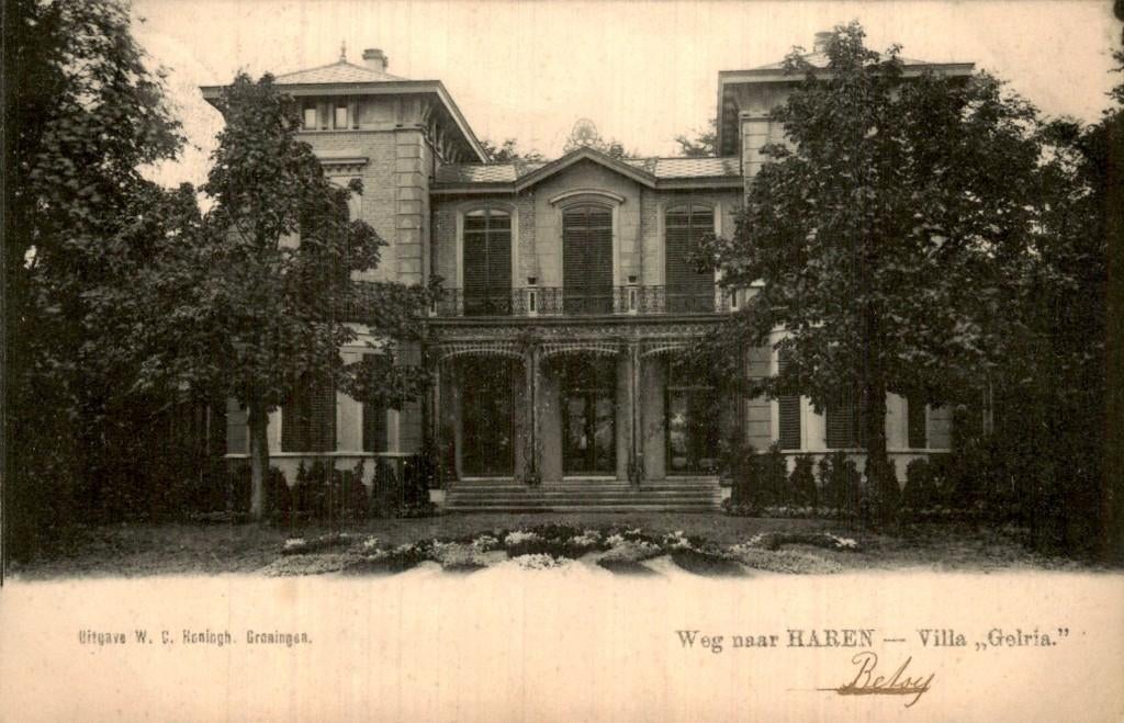 Haren - Villa - Gelria, Ophalen of Verzenden, Voor 1920, Gelopen, Groningen