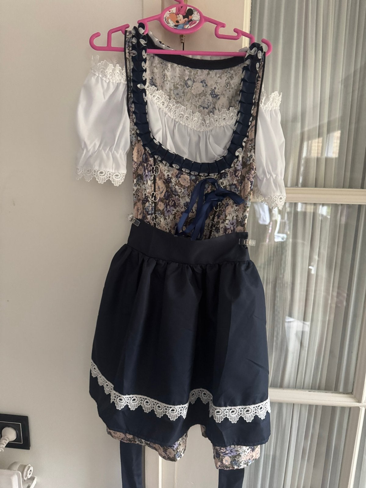 Oktoberfeest ️Dirndl prinsesje blauw wit compleet (4-5 jaar), Kinderen en Baby's, Ophalen of Verzenden, Zo goed als nieuw, Meisje
