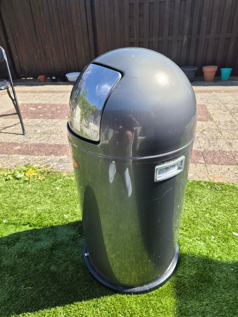 Wesco Pushboy prullenbak - Grijs - 50 liter, Gebruikt, 40 liter of meer, Ophalen of Verzenden, Metaal